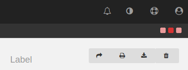 Data transfer indicator of three red squares in the top right corner below the navigation bar
