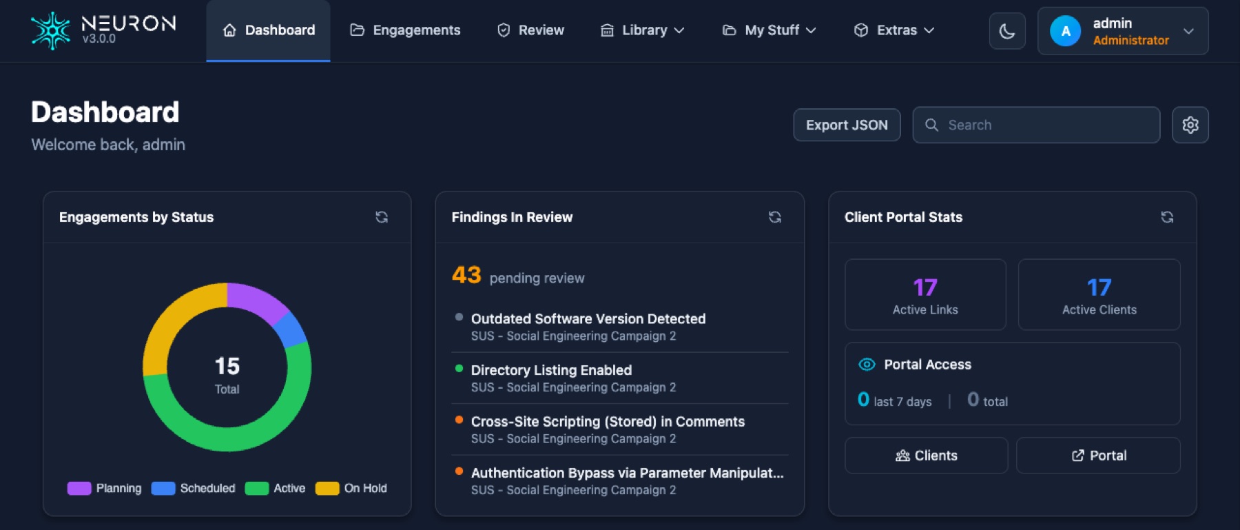 Neuron dashboard